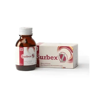 Surbex-Z Tablets: A bottle of vitamin and mineral supplements, promoting health and vitality.