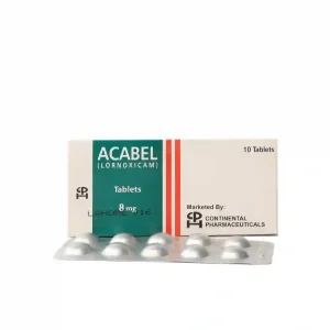 Acabel 8 mg pills in a blister pack this medicine relieves pain and inflammation.