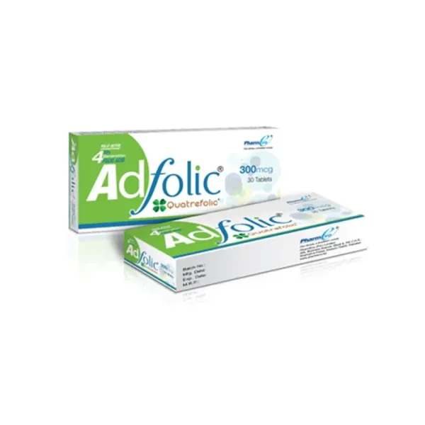Adfolic 300mcg - Folic Acid Supplement for Pregnancy and General Health