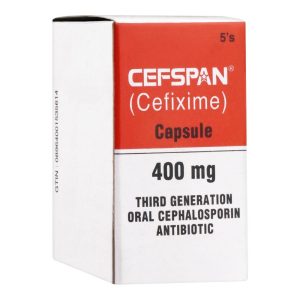 Cefspan 400mg - Antibiotic capsules in blister pack.