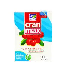 A sachet of Cran Max powder