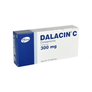 Pack of Dalacin C Capsules, 300mg, with Pfizer logo