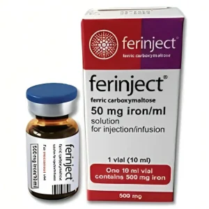 Ferinject Injection: A vial containing the iron supplement.