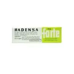 Tube of Hadensa Forte Cream with flip-top cap against a white background.