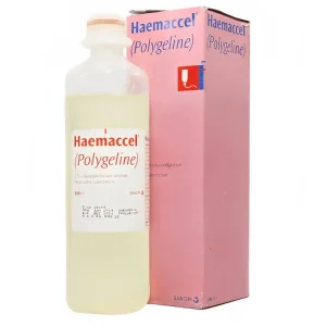 Bottle of Haemaccel drip 500ml.