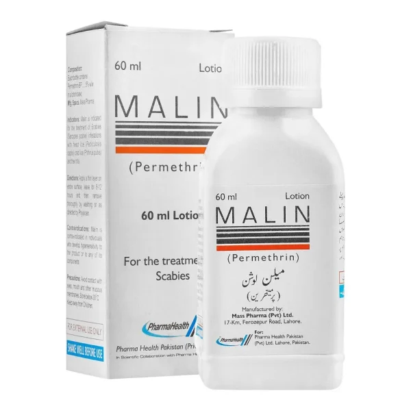 Alt text: Malin Lotion 60ml bottle with product label