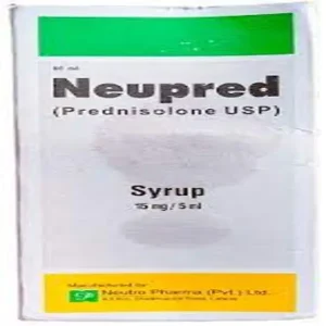 Neupred Syrup bottle with label and measuring cap