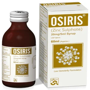 Osiris Syrup, 60 ml: A bottle of syrup with a measuring cup.