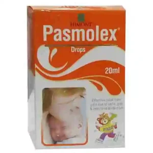 Pasmolex Drops bottle with a dropper