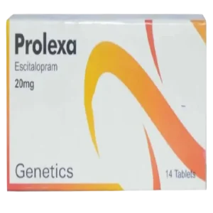 Prolexa Tablets with a brain symbolizing mental health in the background.