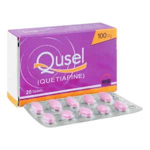 A pack of Qusel tablets with pills arranged in a blister pack.
