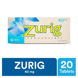 Blister pack of Zurig Tablets (40mg).