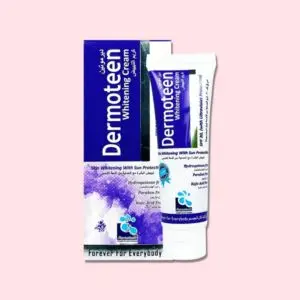 Dermoteen Whitening Cream tube with ingredients and price tag