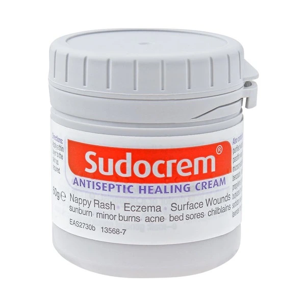 Sudocrem Cream tub with the lid open