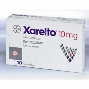 A blister pack of Xarelto 10mg tablets, shows the brand name and dosage clearly.
