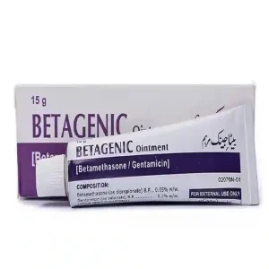 A tube of Betagenic Ointment.