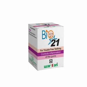Image of Bio-21 Tablets, a homeopathic remedy for teething problems in babies and toddlers.