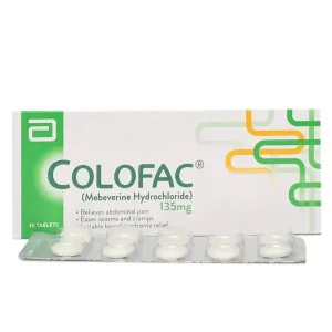 A blister pack of Colofac Tablet 135mg with Mebeverine hydrochloride