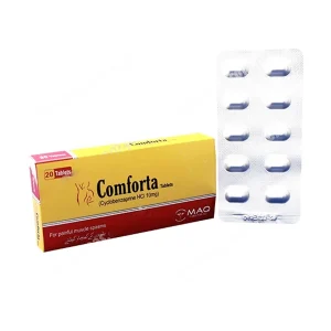 A pack of Comforta 10mg Tablets with the brand name, dosage, and price clearly visible.