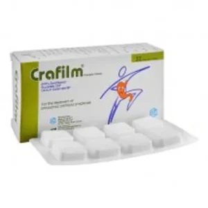 A pack of Crafilm Tablets displayed against a white background.