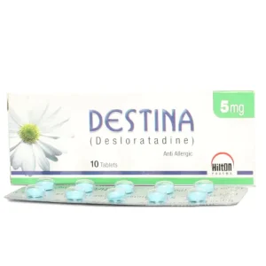 A blister pack of Destina tablets 5mg.