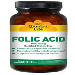 Folic Acid 800 Mcg 100 Tablets - Supplement for Pregnancy.