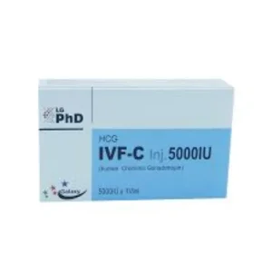 IVF-C 5000IU injection vial with a syringe.