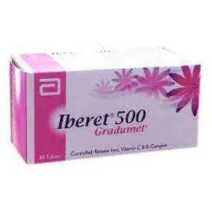 Ibret 500 Tablet: A multivitamin and iron supplement for treating or preventing vitamin deficiency.