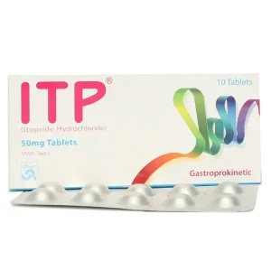 A blister pack of Itp Tablets 50mg, with the tablets visible through the packaging.