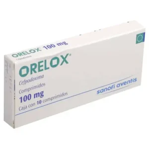 Orelox Tablet 100mg displayed against a white background.