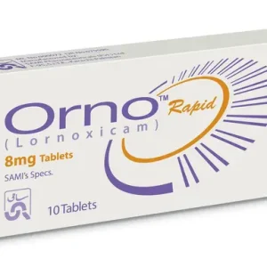 image of Orno Rapid Tablets 8mg with the brand name, dosage, and price clearly visible.