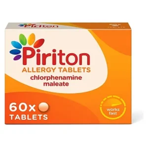 Piriton Tablets: allergy relief medication for hay fever and itching.