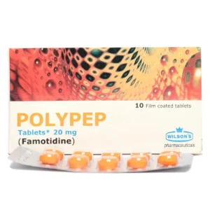 Blister pack of Polypep Tablet 20mg with tablets.