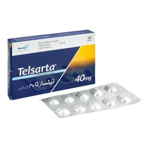Blister pack of Telsarta tablets, used for high blood pressure treatment.