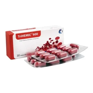 Tri-Hemic Tablets 600mg: Iron, Folic Acid, and Vitamin B12 Supplement for Anemia Treatment and Prevention