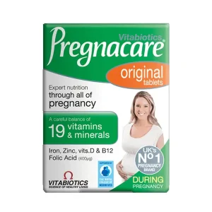 Vitabiotics Pregnacare With Folic Acid - Multivitamin supplement for pregnant women. Contains 30 capsules with 19 important nutrients.