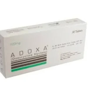 Adoxa Tablet 100mg - A white tablet with the text "Adoxa 100" imprinted on one side.