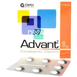 Blister pack of Advanced Tablet 8mg against a white background.
