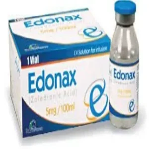 Edonax IV 5mg injection, used for osteoporosis treatment, containing zoledronic acid.