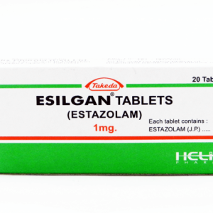 A box of Esilgan tablets, 1mg, with the brand name and dosage clearly visible.