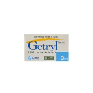 Getryl (Glimepiride) is a medication indicated for managing type 2 diabetes mellitus.