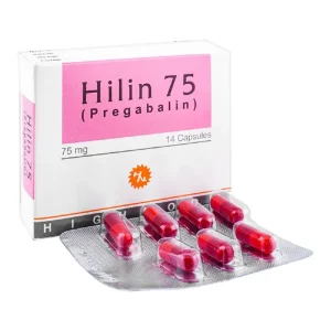 Hilin capsule 75mg, an anti-convulsant analgesic related to GABA, used for generalized anxiety disorder, seizures, and pain.