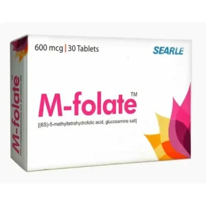 Image of M - Folate OD 600 mcg Tablet pack with the label 'M - Folate OD 600 mcg Tablet' and key information about the product