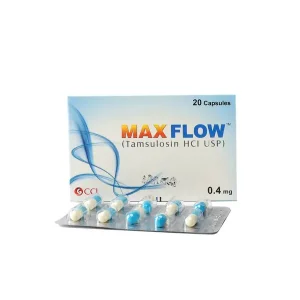 Image of Maxflow Capsule 0.4mg, a medication used to treat urinary system problems and reduce symptoms of an enlarged prostate.