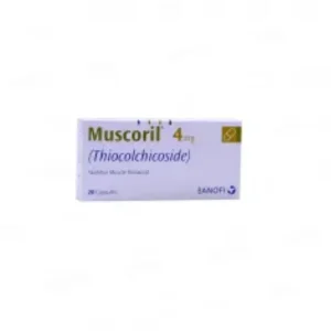 Muscoril capsule blister pack with capsules.