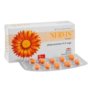 A pack of Nervin Tablets, a supplement for vitamin B12 deficiency, with a caption "Nervin Tablet: Unveiling Vitamin B12 Benefits" against a white background.
