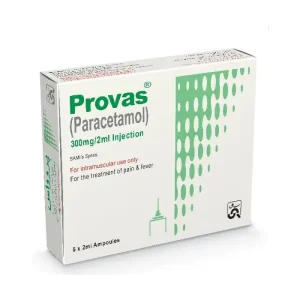 Provas 300mg/2ml Injection: Used to treat acute and chronic muscular pain, tension, headache, and dysmenorrhea.