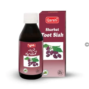Toot Siah Syrup by Qarshi: Herbal remedy for throat pain, coughing, and hoarseness.