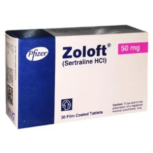 Zoloft Tablet 50mg pack, illustrating its medical use for mental health conditions.