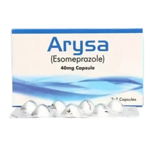 Alt Text: Arysa capsule 40mg - A blister pack of Arysa capsules with a white background.